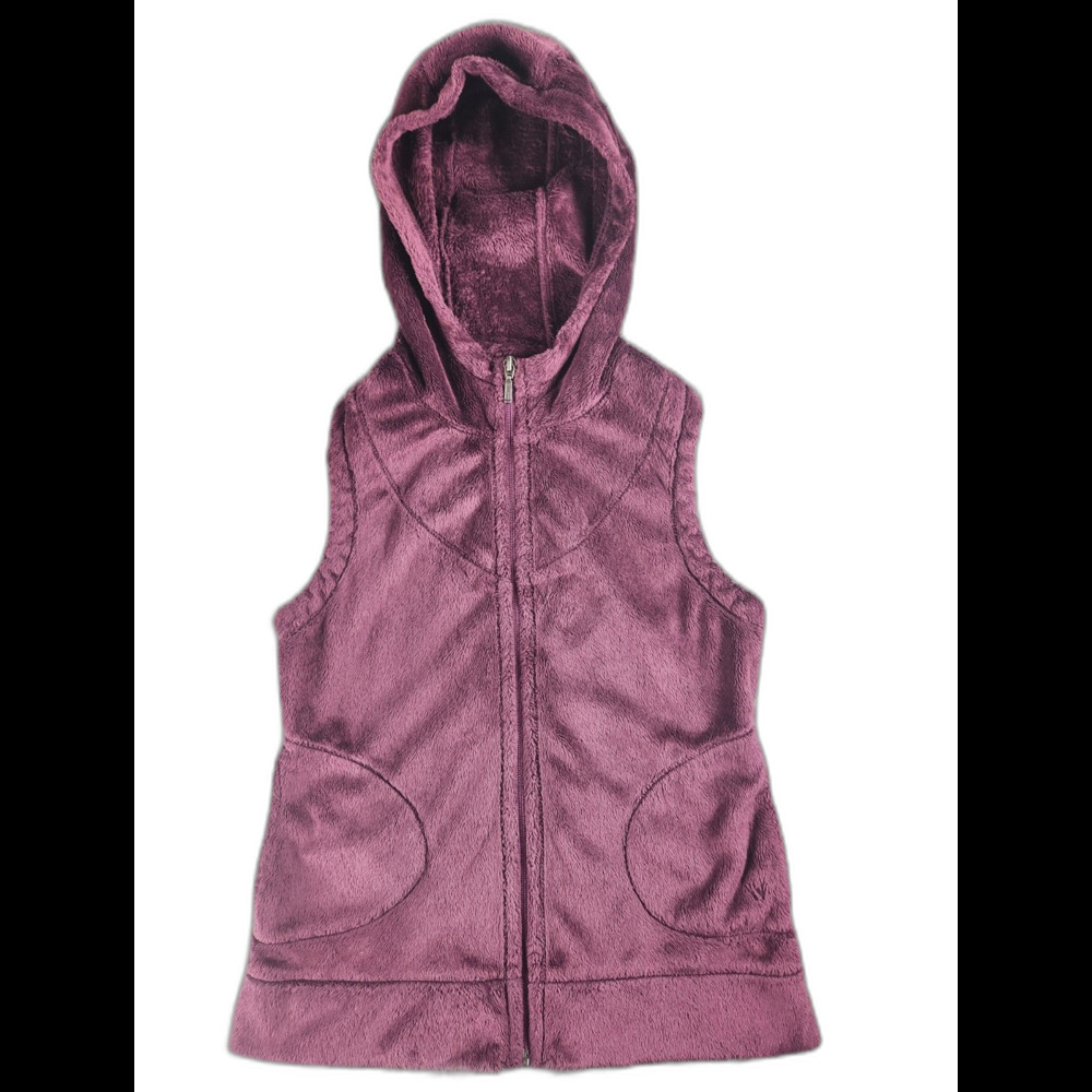 White Sierra Purple Fleece Hooded Vest Womens S Full Zip Soft Cozy